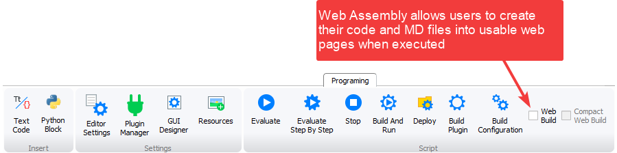 programming tool bar